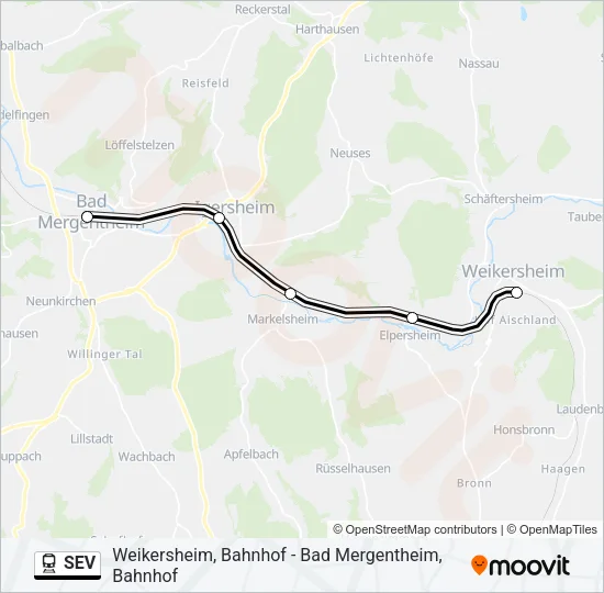 SEV Train Line Map