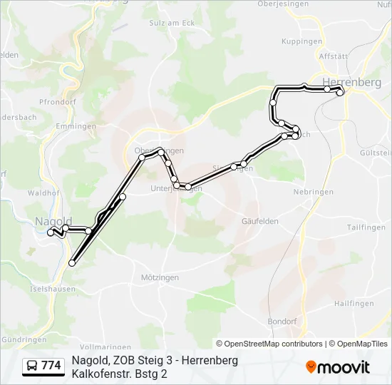 774 Bus Line Map