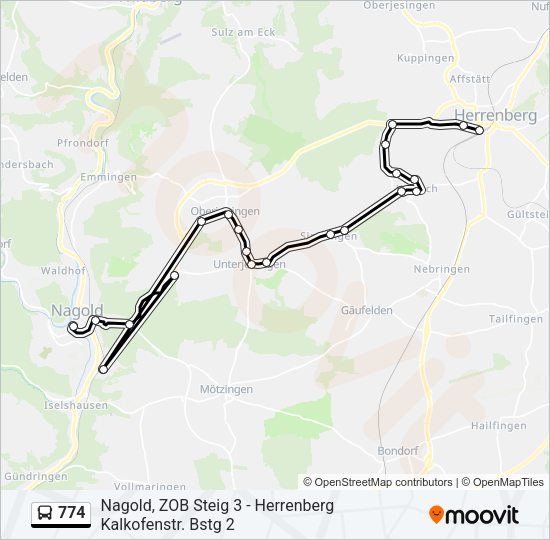 774 Bus Line Map
