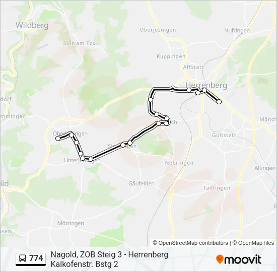 774 Bus Line Map