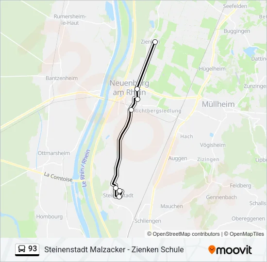 93 Bus Line Map