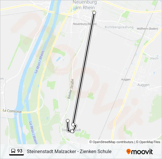93 Bus Line Map