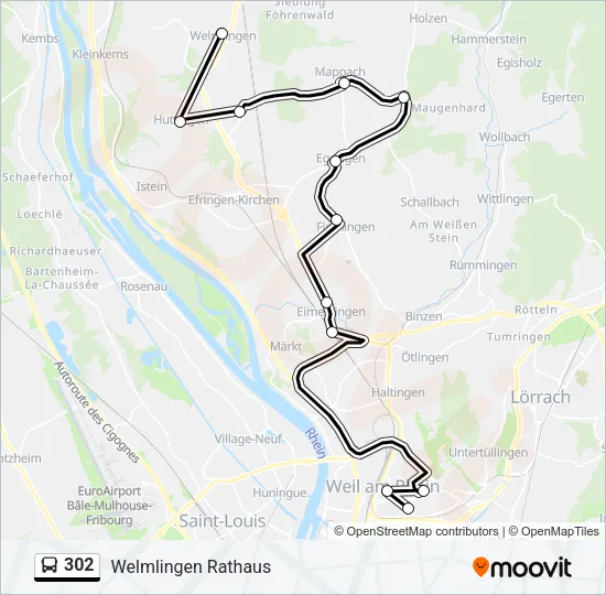302 Bus Line Map
