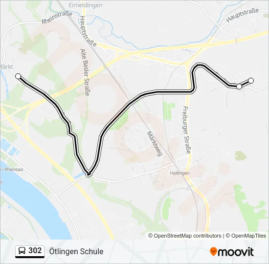 302 Bus Line Map