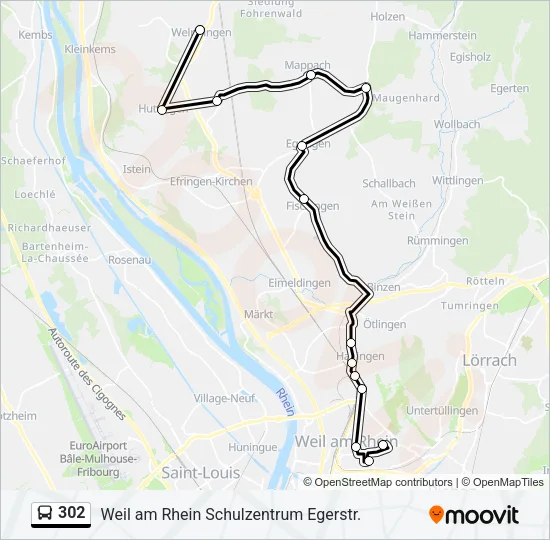 302 Bus Line Map