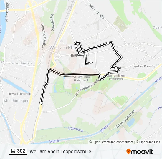 302 Bus Line Map