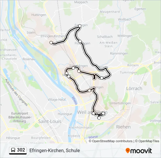 302 Bus Line Map