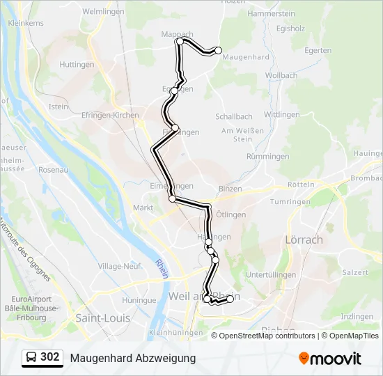 302 Bus Line Map