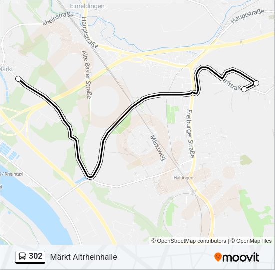 Автобус 302: карта маршрута