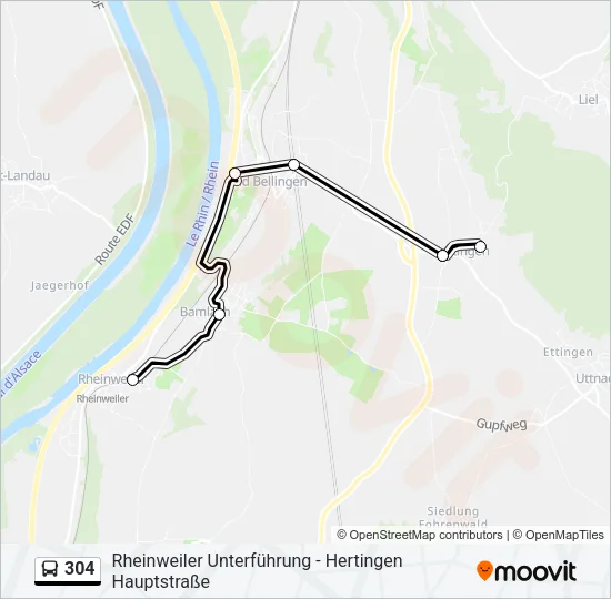 304 Bus Line Map