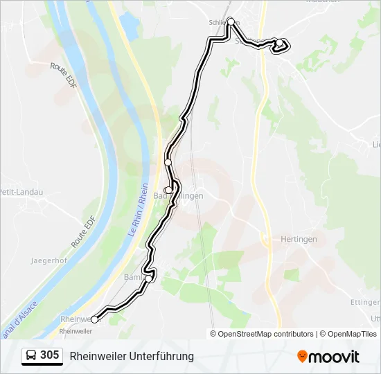 305 Bus Line Map