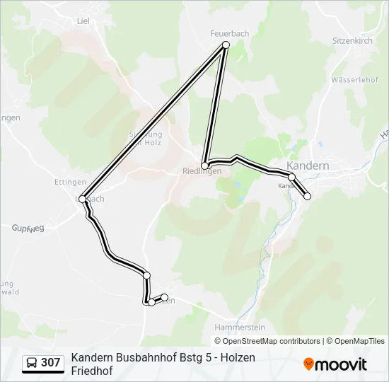 307 Bus Line Map