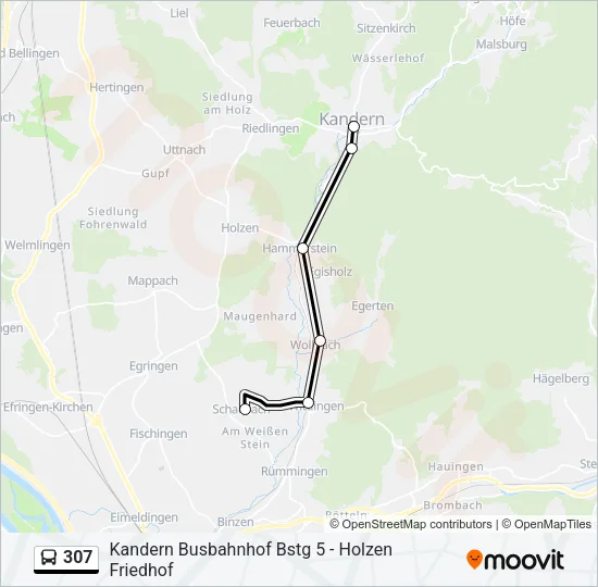 307 Bus Line Map