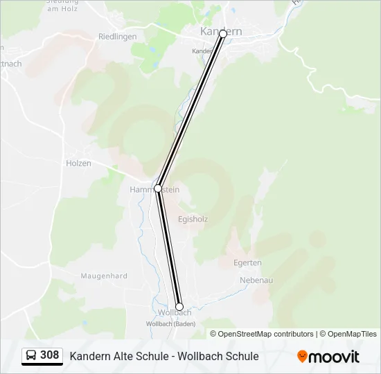 308 Bus Line Map