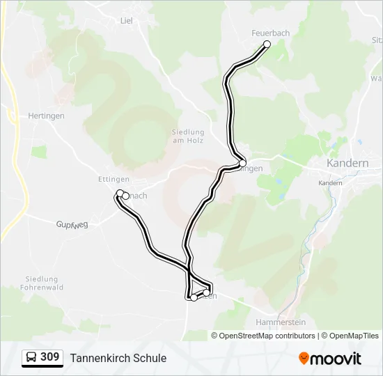 309 Bus Line Map