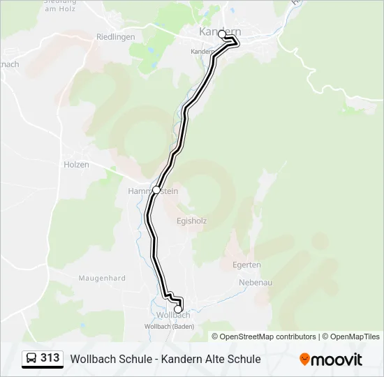 313 Bus Line Map