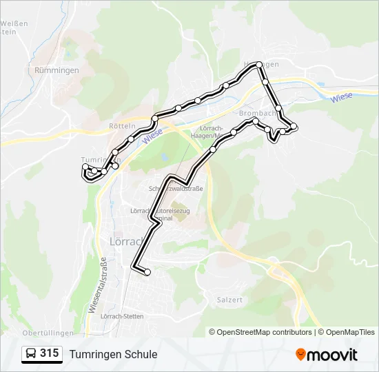 315 Bus Line Map
