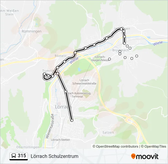 315 Bus Line Map