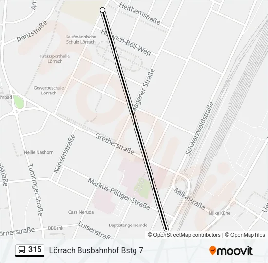 315 Bus Line Map