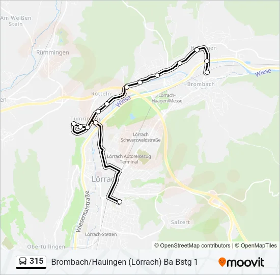 315 Bus Line Map