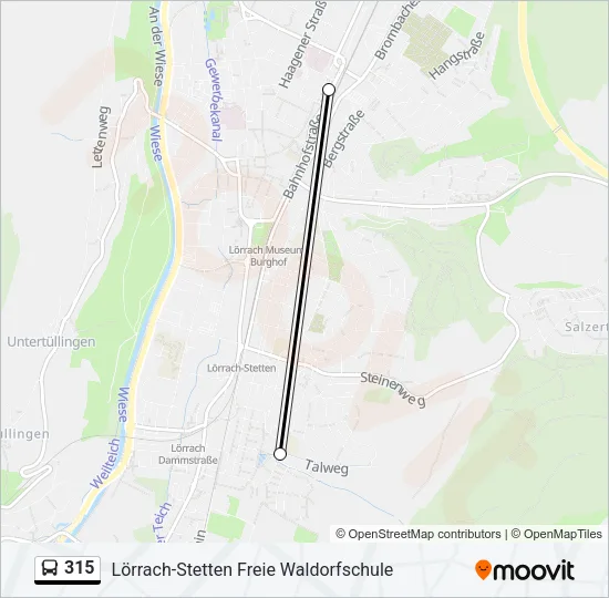 315 Bus Line Map