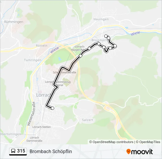 315 Bus Line Map