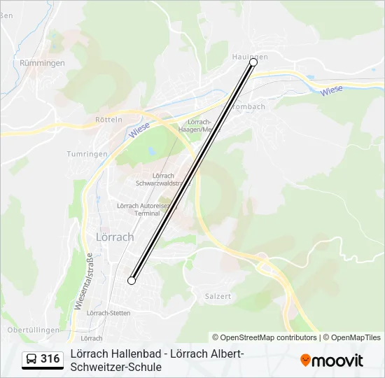 316 Bus Line Map