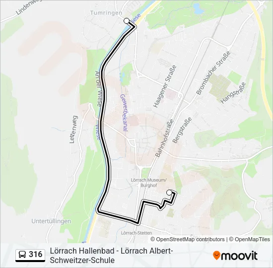316 Bus Line Map
