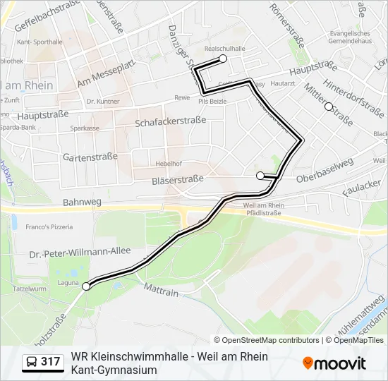317 Bus Line Map