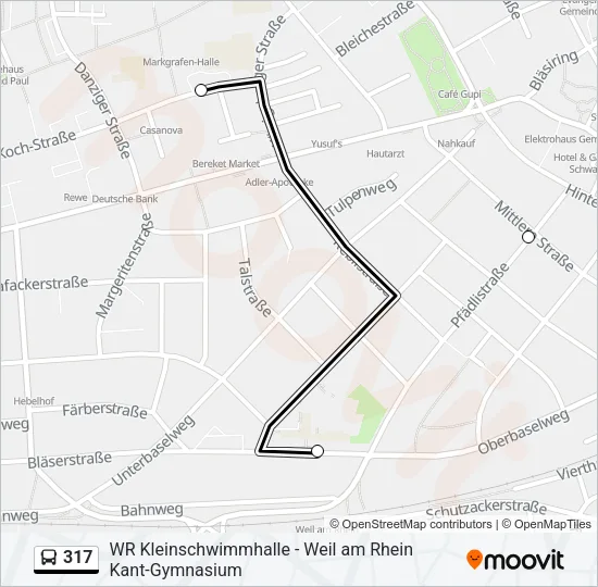 317 Bus Line Map
