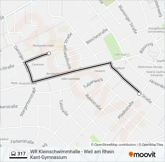 317 Bus Line Map