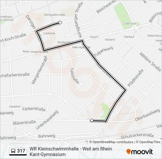 317 Bus Line Map