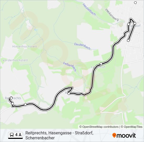Автобус 4 A: карта маршрута