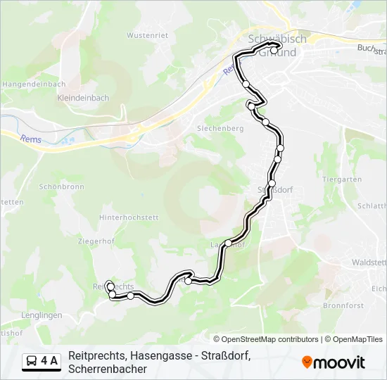 Автобус 4 A: карта маршрута