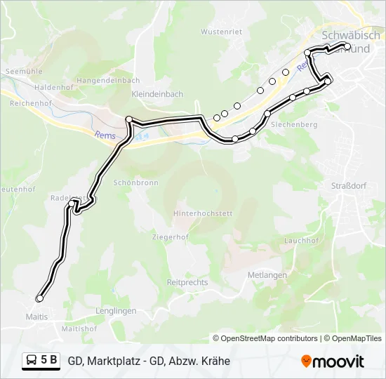 5 B Bus Line Map