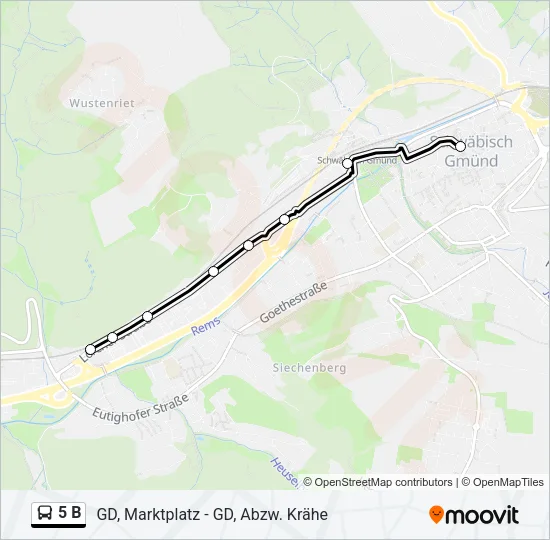5 B Bus Line Map
