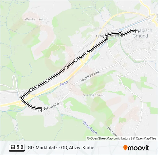 5 B Bus Line Map