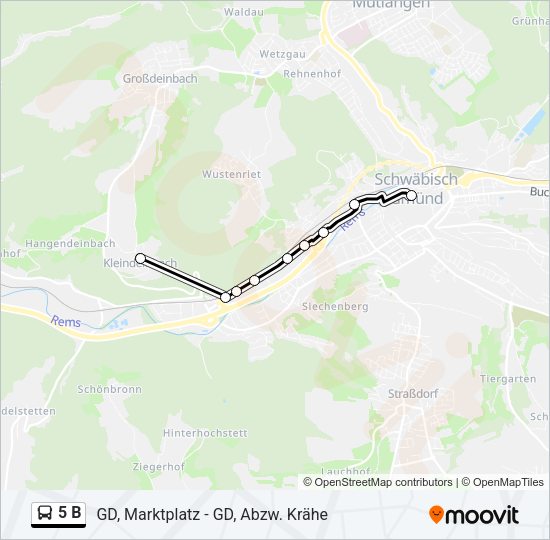 Автобус 5 B: карта маршрута