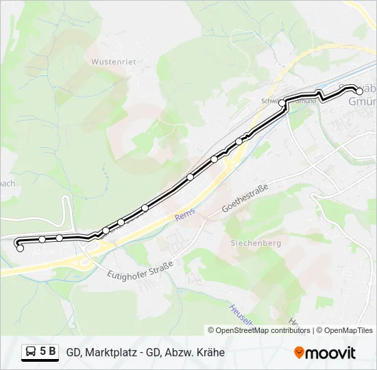 5 B Bus Line Map