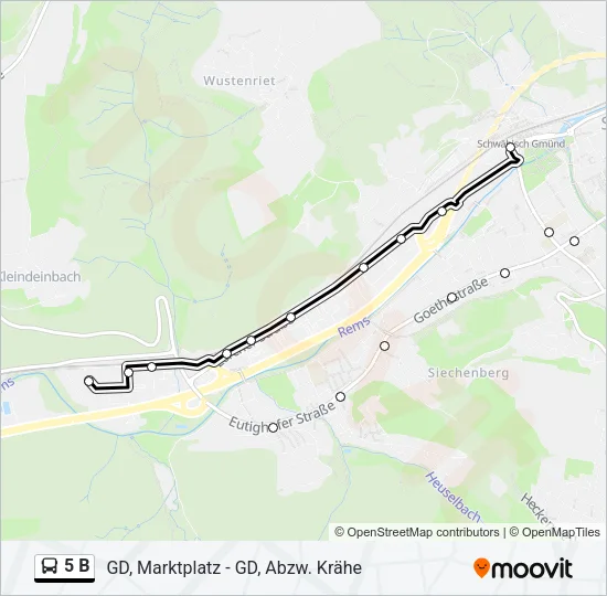 5 B Bus Line Map