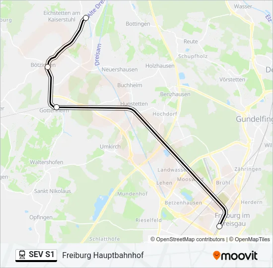 SEV S1 Train Line Map