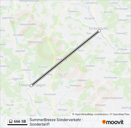 666 SB Bus Line Map