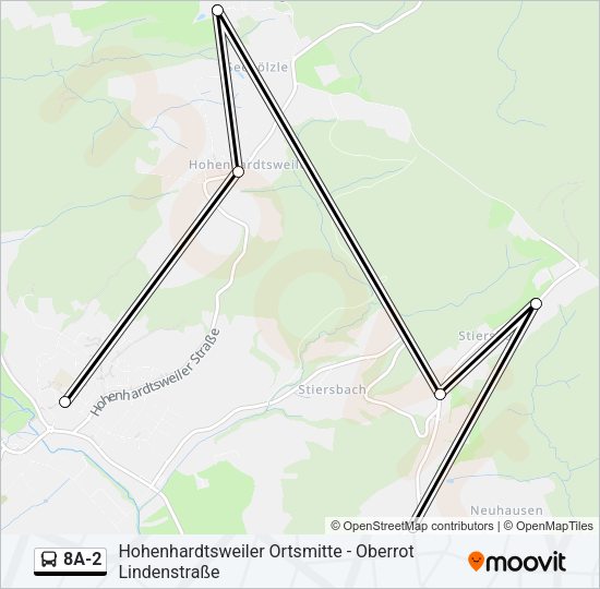 Автобус 8A-2: карта маршрута