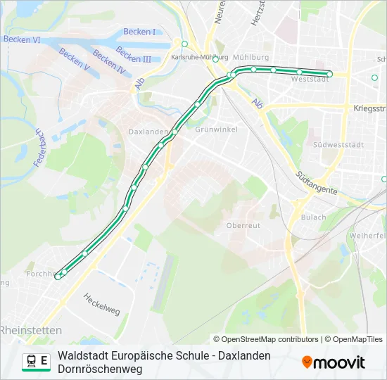 E Train Line Map