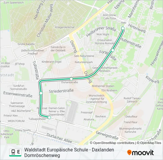 E Train Line Map