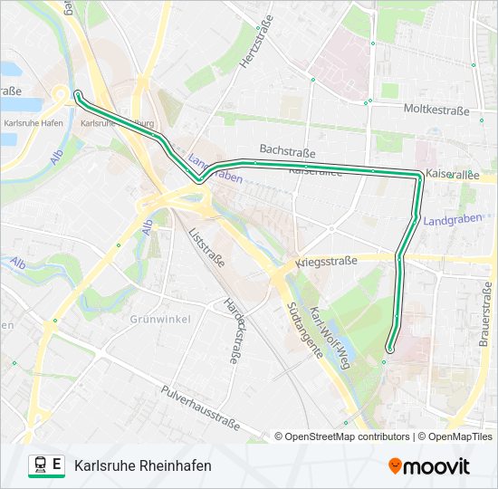 Поезд E: карта маршрута