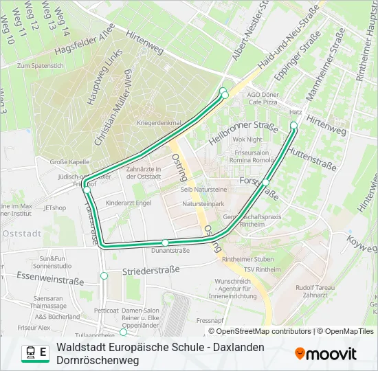 E Train Line Map