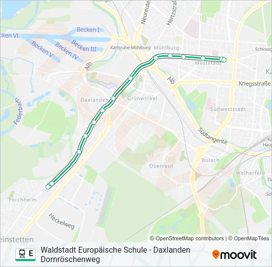 E Train Line Map