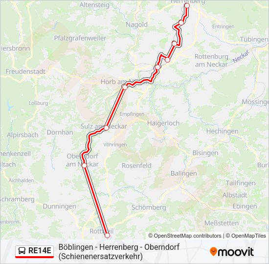 RE14E Bus Line Map