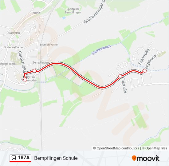 Автобус 187A: карта маршрута